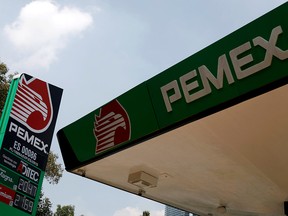A Pemex gas station is seen in Mexico City, Mexico, Sept. 17, 2019.