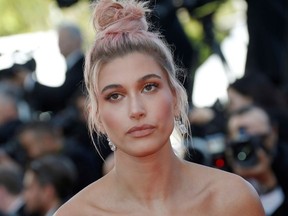 Hailey Bieber attends the 71st Cannes Film Festival.