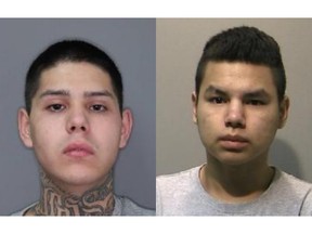 Kendal Lee Campeau (left) and Matthew Shaundel Michel were reported to have escaped from the Regional Psychiatric Centre in Saskatoon, Sask. on Nov. 13, 2019.