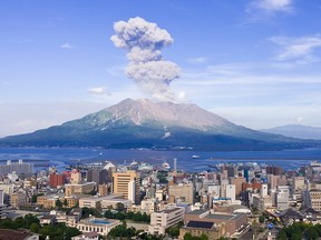 File photo of Japan's Sakurajima volcano.