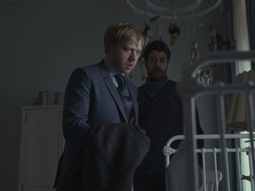 Rupert Grint, left, and Toby Kebbell in “Servant.” (Apple TV+)