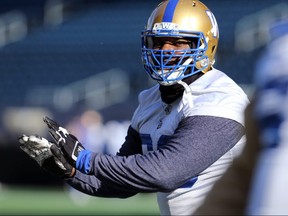 Bombers offensive lineman Stanley Bryant expects plenty of face-time with Riders’ defensive lineman Charleston Hughes on Sunday in Regina. Bryant says the two share a mutual respect.