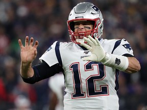 Quarterback Tom Brady of the New England Patriots gestures during a game against the Baltimore Ravens at M&T Bank Stadium on November 3, 2019 in Baltimore. (Todd Olszewski/Getty Images)