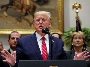 U.S. President Donald Trump delivers remarks on honesty and transparency in healthcare prices inside the Roosevelt Room at the White House in Washington, November 15, 2019. (REUTERS/Tom Brenner)