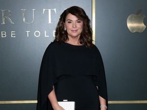 Annabella Sciorra attends the "Truth Be Told" Premiere Screening at Samuel Goldwyn Theater on November 11, 2019 in Beverly Hills, CA.
