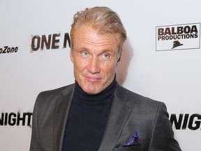 Dolph Lundgren attends Premiere Of "One Night: Joshua Vs. Ruiz" at Writers Guild Theater on November 21, 2019 in Beverly Hills, California.