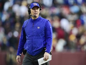 Head coach Pat Shurmur of the New York Giants looks on from the sideline in the second half against the Washington Redskins at FedExField on December 22, 2019 in Landover, Maryland.