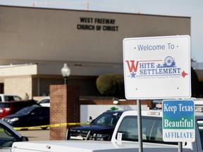 An exterior view of West Freeway Church of Christ where a shooting took place during services on December 29, 2019 in White Settlement, Texas.  (Photo by Stewart  F. House/Getty Images)