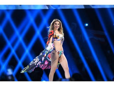Miss Puerto Rico Madison Anderson competes in the swimsuit competition during the 2019 Miss Universe Pageant at Tyler Perry Studios in Atlanta, Ga., on Dec. 8, 2019.
