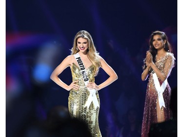 Miss Puerto Rico Madison Anderson appears onstage at the 2019 Miss Universe Pageant at Tyler Perry Studios on Dec. 8, 2019 in Atlanta, Ga.