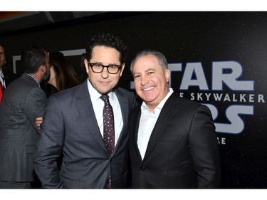 Director/writer/producer J.J. Abrams and co-chairman of The Walt Disney Studios Alan Bergman arrive for the world premiere of "Star Wars: The Rise of Skywalker," the highly anticipated conclusion of the Skywalker saga on Dec. 16, 2019 in Hollywood, Calif.