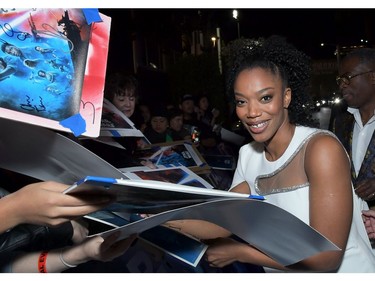 Naomi Ackie arrives for the world premiere of "Star Wars: The Rise of Skywalker," the highly anticipated conclusion of the Skywalker saga on Dec. 16, 2019 in Hollywood, Calif.