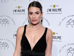 Lea Michele arrives at the 2019 New York Stage and Film Winter Gala held at the Ziegfeld Ballroom in New York, New York, United States on Dec. 9, 2019.