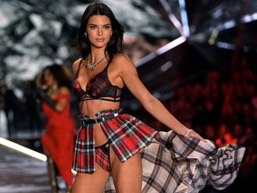 US model Kendall Jenner walks the runway at the 2018 Victoria's Secret Fashion Show on November 8, 2018 at Pier 94 in New York City.