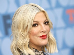 US actress Tori Spelling attends the FOX Summer TCA 2019 All-Star Party at Fox Studios on August 7, 2019 in Los Angeles.