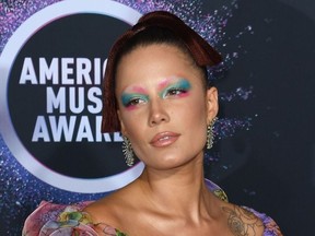 US singer Halsey arrives for the 2019 American Music Awards at the Microsoft theatre on November 24, 2019 in Los Angeles.