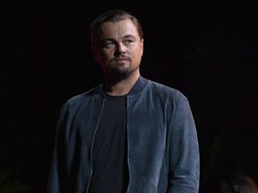 In this file photo taken on September 28, 2019 US actor Leonardo DiCaprio speaks onstage at the 2019 Global Citizen Festival: Power The Movement in Central Park in New York.