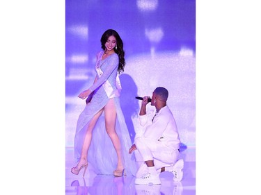 Miss Vietnam Luong Thuy Linh dances to Misunderstood (R) during the Miss World Final 2019 at the Excel arena in east London on Dec. 14, 2019.