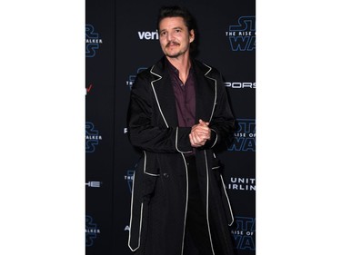Chilean actor Pedro Pascal arrives for the world premiere of Disney's "Star Wars: The Rise of Skywalker" on Dec. 16, 2019 in Hollywood, Calif.
