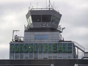 The control tower at Trudeau airport is seen, Tuesday, December 8, 2015 in Montreal.