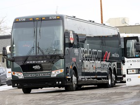 A Red Arrow bus is seen in Calgary on Wednesday, October 30, 2019. (Darren Makowichuk/Postmedia)