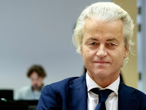In this file photo taken on July 3, 2019 Dutch PVV party leader Geert Wilders sits in the dock at a courtroom in Schiphol, the Netherlands. (SANDER KONING/ANP/AFP via Getty Images)