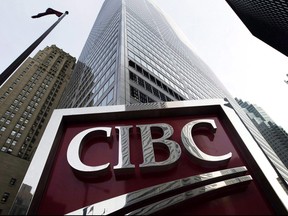 A CIBC sign in Toronto's financial district in downtown Toronto is shown on Thursday, Feb. 26, 2009. (THE CANADIAN PRESS/Nathan Denette)