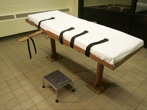 This November 2005, file photo, shows the death chamber at the Southern Ohio Correctional Facility in Lucasville, Ohio. (AP Photo/Kiichiro Sato, File)