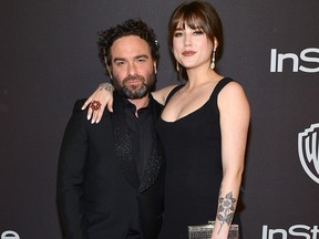 Johnny Galecki (L) and Alaina Meyer attend the 2019 InStyle and Warner Bros. 76th Annual Golden Globe Awards Post-Party at The Beverly Hilton Hotel on Jan. 6, 2019, in Beverly Hills, Calif.