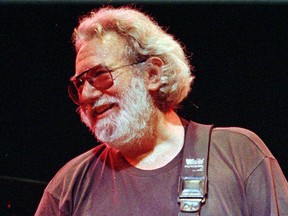 In this Nov. 1, 1992, file photo, Grateful Dead lead singer Jerry Garcia performs in Oakland, Calif.
