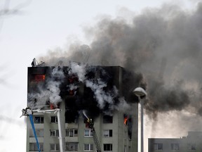 An apartment building, damaged by a gas explosion, is seen in Presov, Slovakia, December 6, 2019. (REUTERS/Stringer)