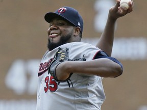 Michael Pineda of the Minnesota Twins pitches against the Detroit Tigers during the second inning at Comerica Park on Sept. 1, 2019 in Detroit, Mich. (Duane Burleson/Getty Images)