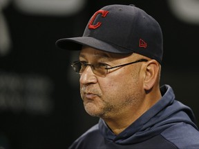 Cleveland Indians manager Terry Francona stands in the dugout prior to the game against the Chicago White Sox at Guaranteed Rate Field on Sept. 26, 2019 in Chicago. (Nuccio DiNuzzo/Getty Images)