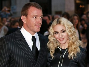 Madonna is seen in this file photo taken
Sept. 1, 2008 in London arriving with her then-husband British film director Guy Ritchie for the world premiere of his film "Rocknrolla".