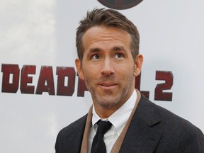 Actor Ryan Reynolds poses on the red carpet during the premiere of "Deadpool 2" in Manhattan, New York, U.S., May 14, 2018.