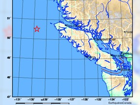Multiple earthquakes were recorded off the northwest coast of Vancouver Island on Monday. The quakes were not felt on land and no damage was reported.