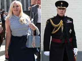 Virginia Giuffre (L) and Prince Andrew are seen in file photos.
