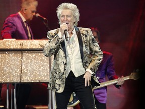 Rod Stewart performing on the first night of his U.K. tour at Manchester Arena, Nov. 23, 2019.