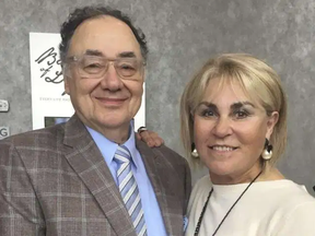 In this Oct. 15, 2017 photo provided by the United Jewish Appeal via Canadian Press, Barry and Honey Sherman pose for a photo in Toronto.