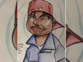 Cops in Riverside, Calif., are hoping this caricature sketch will help lead them to an arrest of a man who allegedly robbed the artist. (Riverside Police Department)