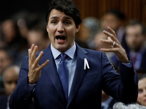 Prime Minister Justin Trudeau speaks during debate about the Throne Speech during in the House of Commons on Parliament Hill in Ottawa, Dec. 6, 2019.