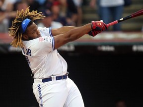 Vladimir Guerrero Jr. slugs it out at the home run derby.