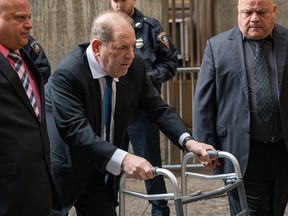 Movie producer Harvey Weinstein arrives at criminal court on Dec. 11, 2019 in New York City.