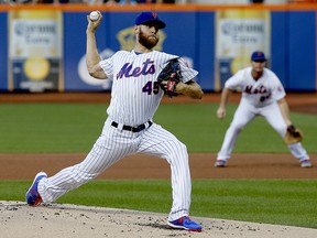 New York Mets starter Zack Wheeler (45) pitches against the Miami Marlins at Citi Field. (Andy Marlin-USA TODAY Sports)