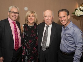 At his 90th birthday celebration last September, David Moskovic is surrounded by his children Michael, left, Bev Alberga, and Lawrence. David is a survivor of Auschwitz concentration camp.