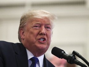 President Donald Trump speaks during an event to honor this year's NCAA football champions Louisiana State University Tigers in the East Room of the White House on January 17, 2020 in Washington, DC.