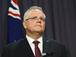 Prime Minister Scott Morrison speaks during a press conference at Parliament House on January 5, 2020 in Canberra, Australia.