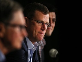 Red Sox CEO Sam Kennedy addresses the departure of Alex Cora as manager of the Boston Red Sox during a press conference at Fenway Park on Jan. 15, 2020 in Boston, Mass. (Maddie Meyer/Getty Images)