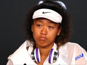 Naomi Osaka of Japan speaks to media following her Women's Singles third round defeat to Coco Gauff of the United States of the 2020 Australian Open at Melbourne Park on Jan. 24, 2020 in Melbourne, Australia. (Kelly Defina/Getty Images)