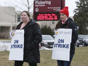 Durham District School Board high school teachers held a one-day strike on Jan. 15, 2020.